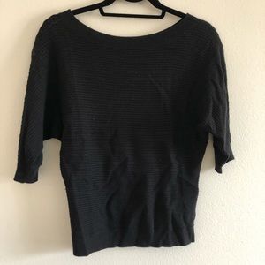 Express black open knit off the shoulder sweater